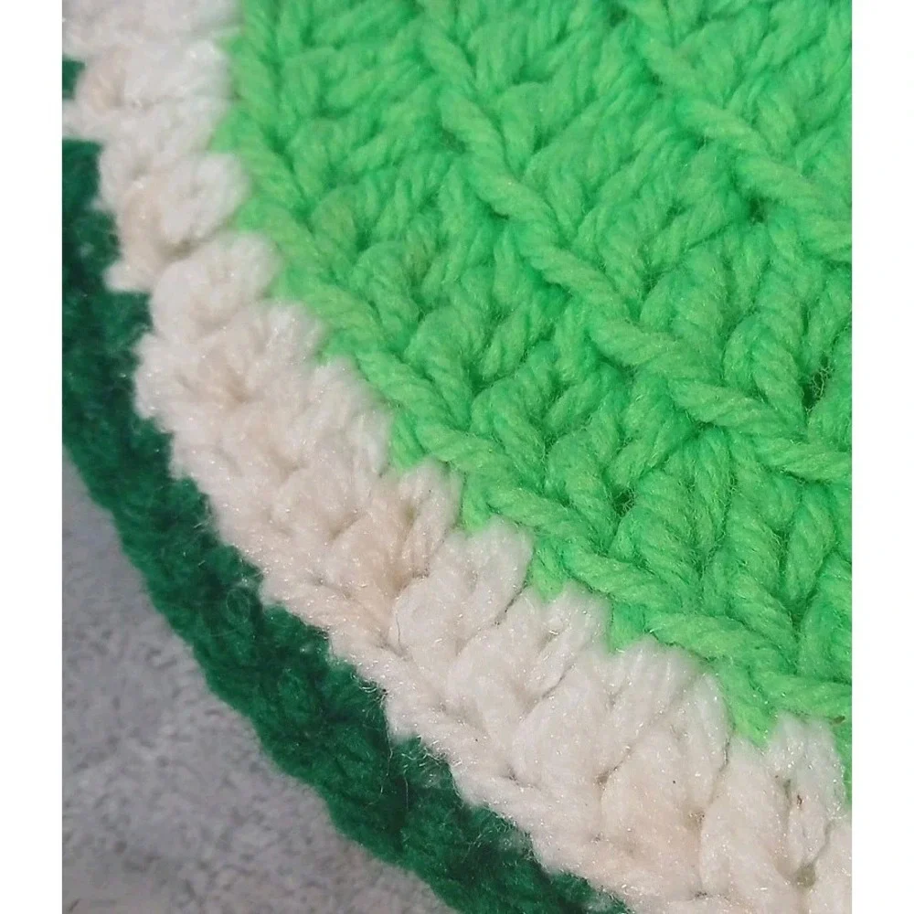 4 Handmade Crochet Pot Holders Fruit Slices Orange‎ Lime Lemon Watermelon READ